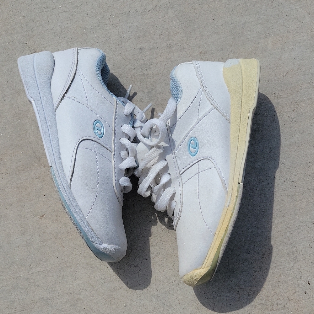 Dexter White and Blue Sneakers Athletic Style